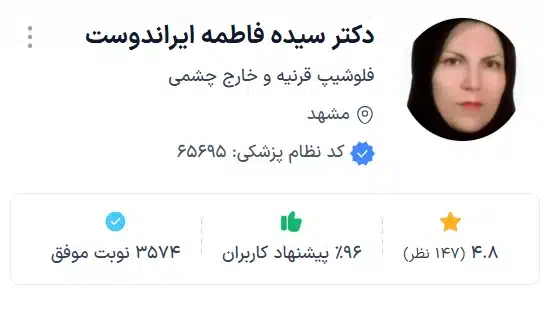 دکتر سیده فاطمه ایراندوست مشهد